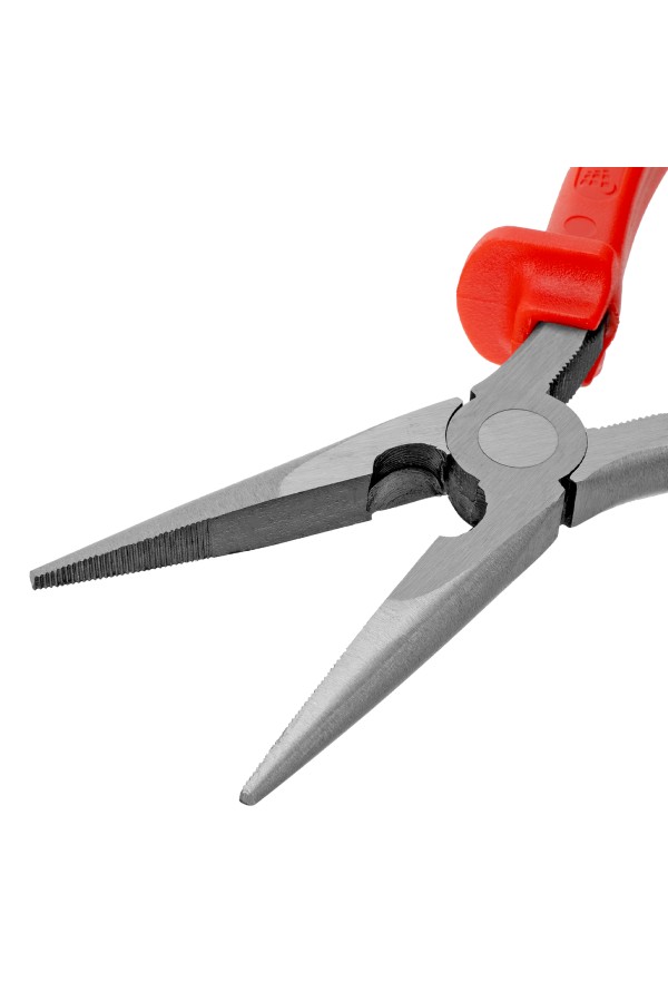 Длинногубцы прямые Econom, 200 мм, шлифованные, пластмассовые рукоятки Matrix