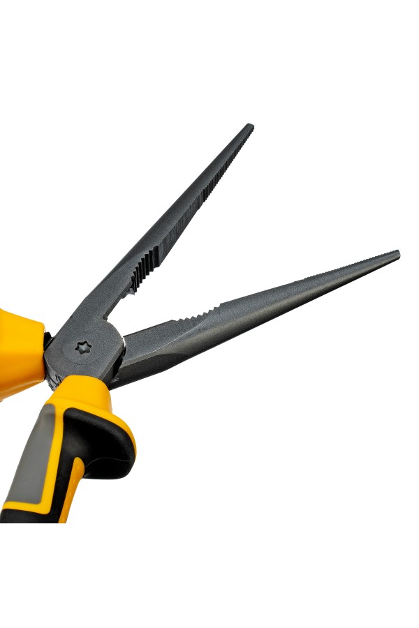 Длинногубцы прямые 205 мм, трехкомпонентные рукоятки Denzel