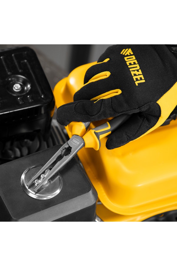 Длинногубцы прямые 205 мм, трехкомпонентные рукоятки Denzel