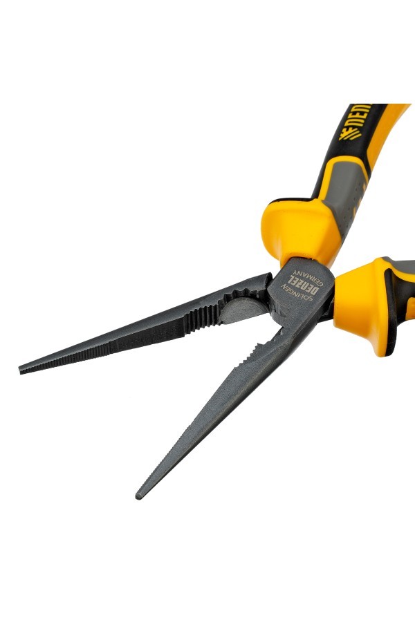 Длинногубцы прямые 205 мм, трехкомпонентные рукоятки Denzel