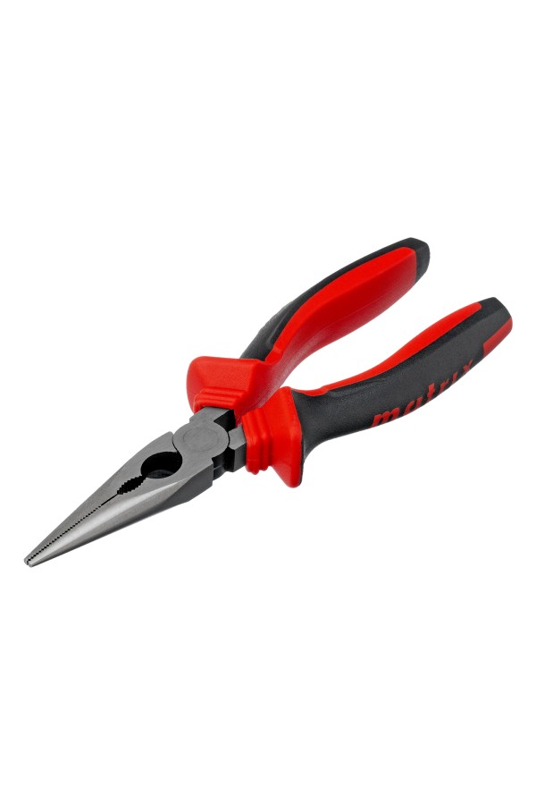 Длинногубцы прямые, 180 мм, хром-ванадий, двухкомпонентные рукоятки Matrix