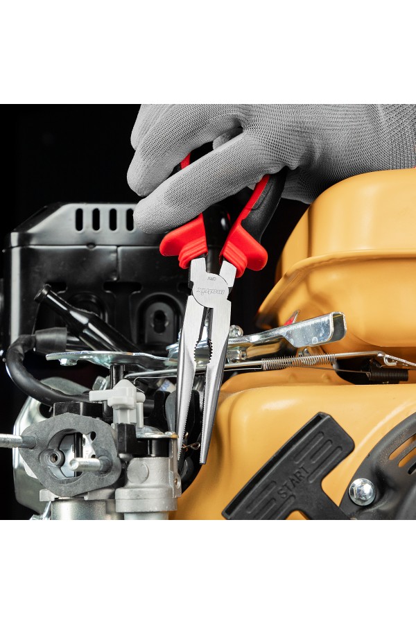 Длинногубцы прямые, 200 мм, хром-ванадий, двухкомпонентные рукоятки Matrix