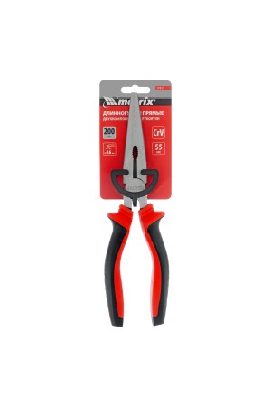 Длинногубцы прямые, 200 мм, хром-ванадий, двухкомпонентные рукоятки Matrix