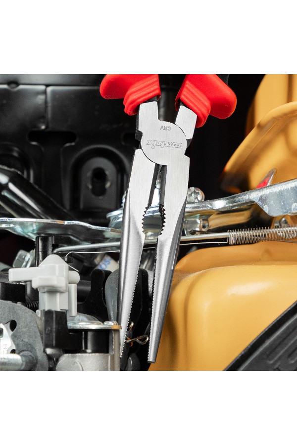 Длинногубцы прямые, 200 мм, хром-ванадий, двухкомпонентные рукоятки Matrix