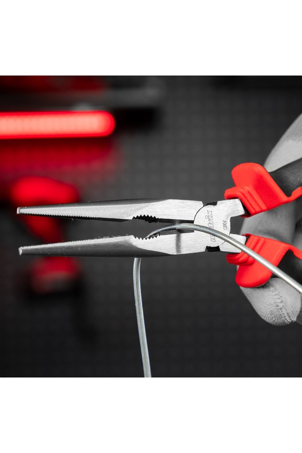 Длинногубцы прямые, 200 мм, хром-ванадий, двухкомпонентные рукоятки Matrix