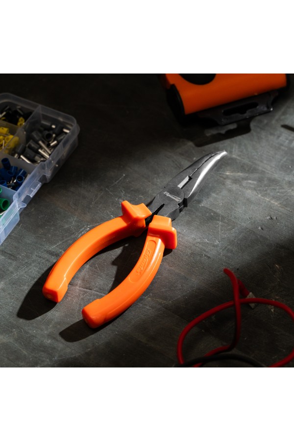 Длинногубцы изогнутые Classic, 160 мм, шлифованные, пластмассовые рукоятки Sparta