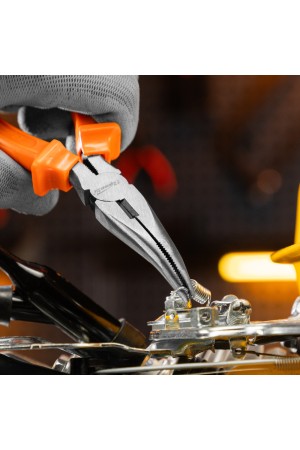 Длинногубцы изогнутые Classic, 160 мм, шлифованные, пластмассовые рукоятки Sparta