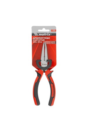 Длинногубцы изогнутые Nickel, 160 мм, никелированные, двухкомпонентные рукоятки Matrix