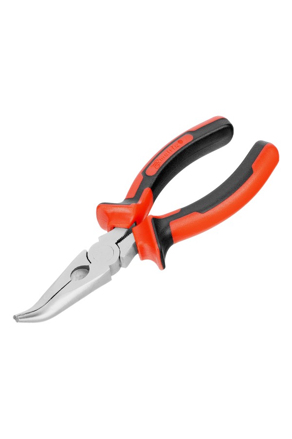 Длинногубцы изогнутые Nickel, 160 мм, никелированные, двухкомпонентные рукоятки Matrix