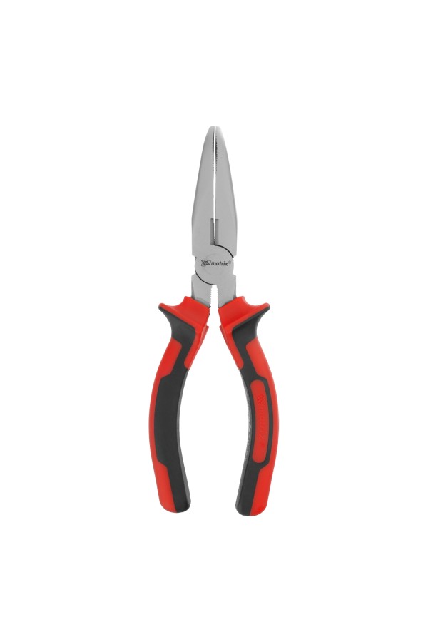 Длинногубцы изогнутые Nickel, 180 мм, никелированные, двухкомпонентные рукоятки Matrix