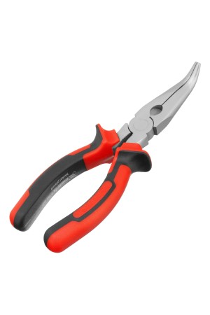 Длинногубцы изогнутые Nickel, 180 мм, никелированные, двухкомпонентные рукоятки Matrix