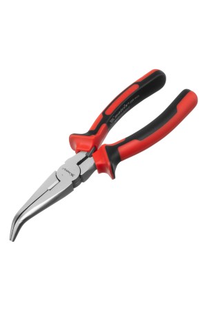 Длинногубцы изогнутые Nickel, 200 мм, никелированные, двухкомпонентные рукоятки Matrix