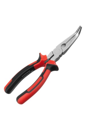 Длинногубцы изогнутые Nickel, 200 мм, никелированные, двухкомпонентные рукоятки Matrix