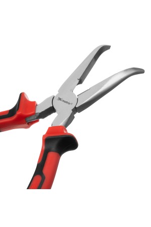 Длинногубцы изогнутые Nickel, 200 мм, никелированные, двухкомпонентные рукоятки Matrix