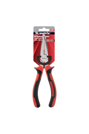 Длинногубцы изогнутые Nickel, 200 мм, никелированные, двухкомпонентные рукоятки Matrix