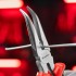 Длинногубцы изогнутые Nickel, 200 мм, никелированные, двухкомпонентные рукоятки Matrix
