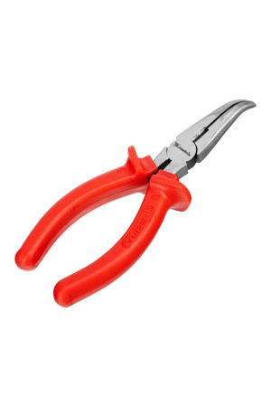 Длинногубцы изогнутые Econom, 160 мм, шлифованные, пластмассовые рукоятки Matrix