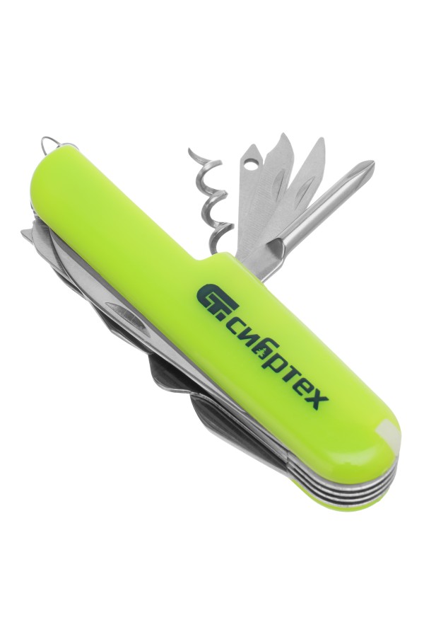 Нож многофункциональный, компактный размер, 15 функций, 90 мм Сибртех