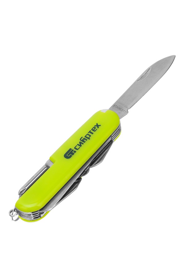 Нож многофункциональный, компактный размер, 15 функций, 90 мм Сибртех