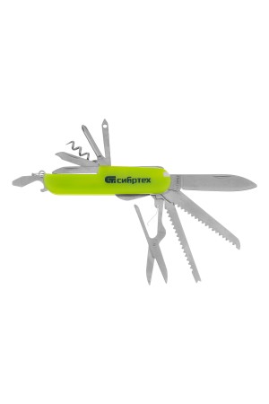 Нож многофункциональный, компактный размер, 15 функций, 90 мм Сибртех