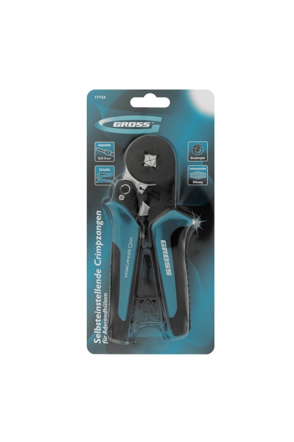 Клещи (пресс-клещи) для обжима наконечников электропроводов с сечением 0.25-8 мм2 Gross