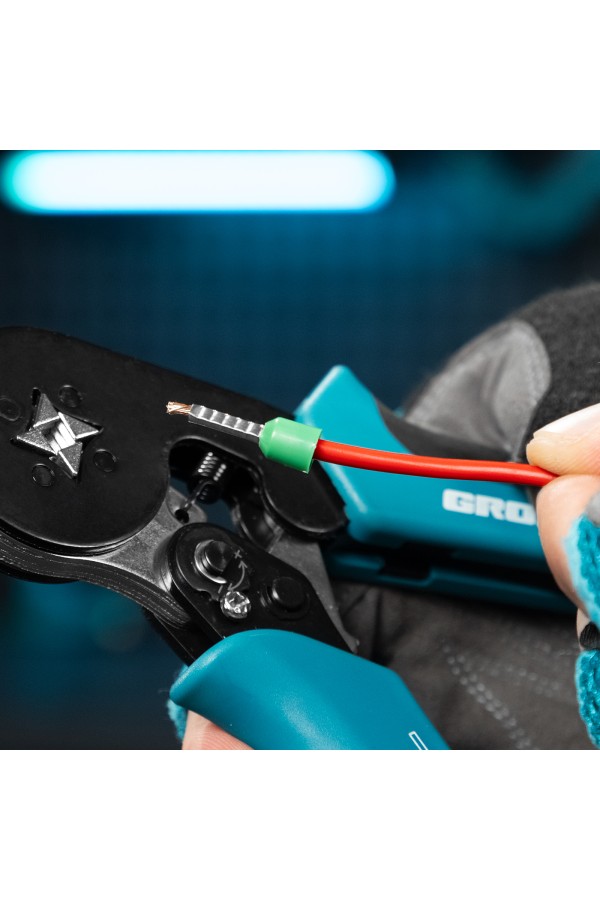 Клещи (пресс-клещи) для обжима наконечников электропроводов с сечением 0.25-8 мм2 Gross