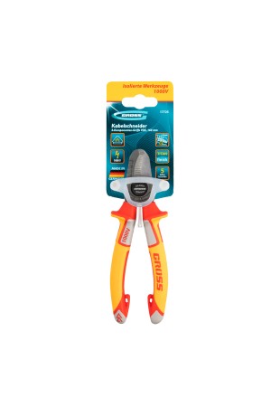Кабелерез, диэлектрические рукоятки до 1000 В, трехкомпонентные рукоятки, 160 мм Gross