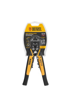 Щипцы для зачистки электропроводов 0,2-6 мм2, функция обрезания проводов// Denzel