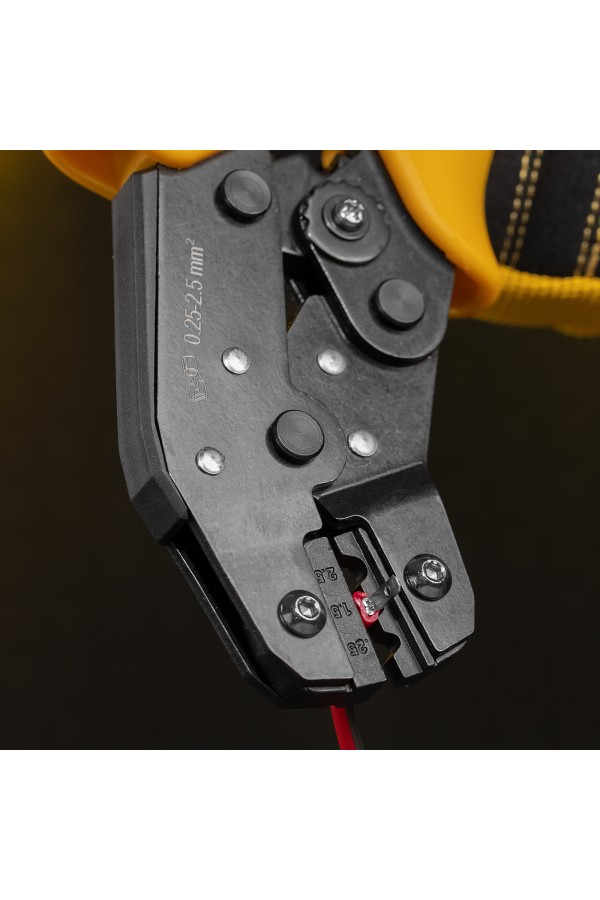 Клещи для обжима неизолированных наконечников НК и НВ, разъемов РП, 0,25 - 2,5 мм2 Denzel