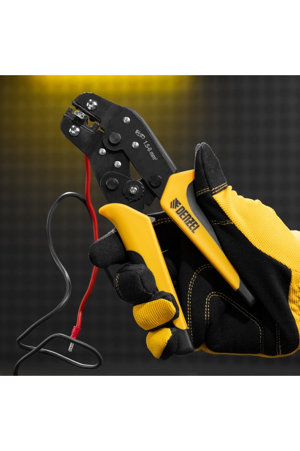 Клещи для обжима неизолированных наконечников НК и НВ, разъемов РП, 1,5 - 6 мм2 Denzel