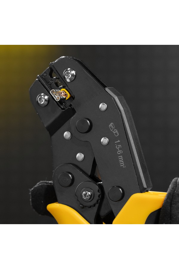 Клещи для обжима неизолированных наконечников НК и НВ, разъемов РП, 1,5 - 6 мм2 Denzel