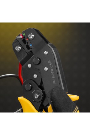 Клещи для обжима изолир. наконечников НКИ и НВИ, разъемов РПИ, гильз ГСИ, 0,5 - 2,5 мм2 Denzel