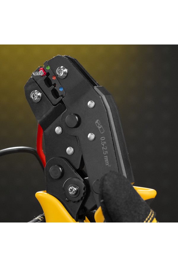 Клещи для обжима изолир. наконечников НКИ и НВИ, разъемов РПИ, гильз ГСИ, 0,5 - 2,5 мм2 Denzel