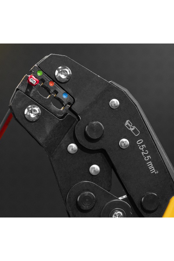 Клещи для обжима изолир. наконечников НКИ и НВИ, разъемов РПИ, гильз ГСИ, 0,5 - 2,5 мм2 Denzel