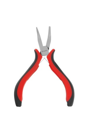 Длинногубцы изогнутые Mini, 130 мм, никелированные, авторазжим, двухкомпонентные рукоятки Matrix