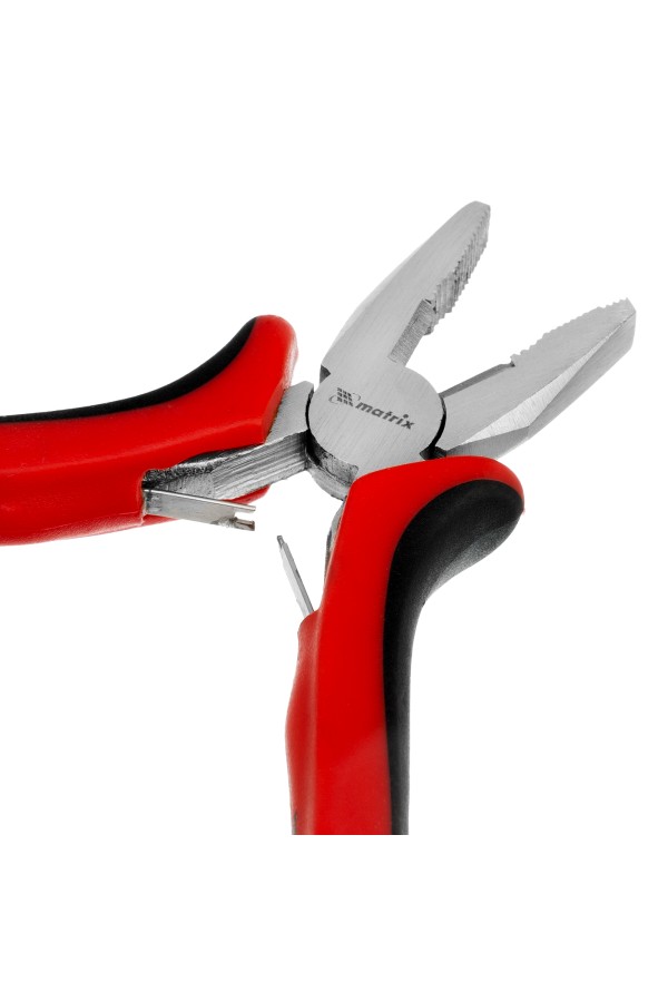 Плоскогубцы Mini, 130 мм, никелированные, авторазжим, двухкомпонентные рукоятки Matrix