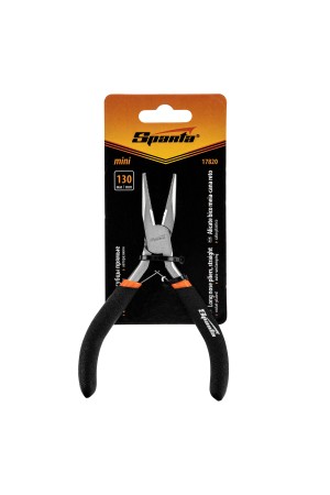 Длинногубцы прямые Mini, 130 мм, никелированные, авторазжим Sparta