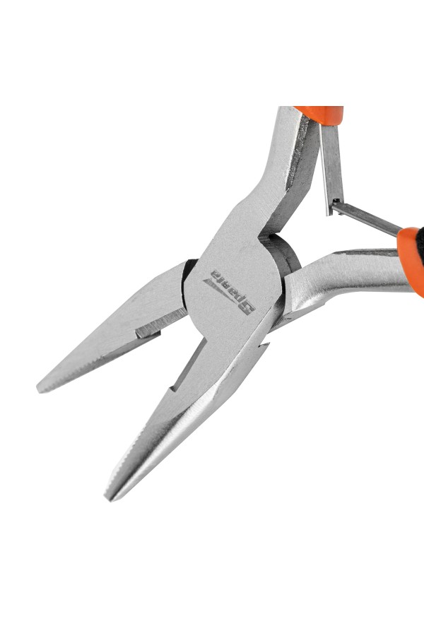 Длинногубцы прямые Mini, 130 мм, никелированные, авторазжим Sparta