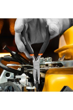 Длинногубцы изогнутые Mini, 130 мм, никелированные, авторазжим Sparta