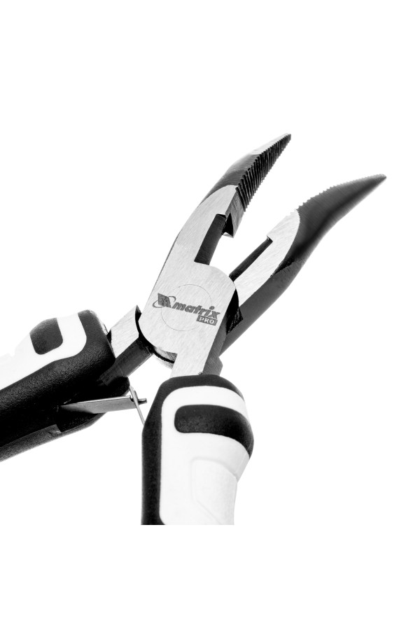 Длинногубцы Mini, 125 мм, изогнутые, авторазжим, Pro Matrix