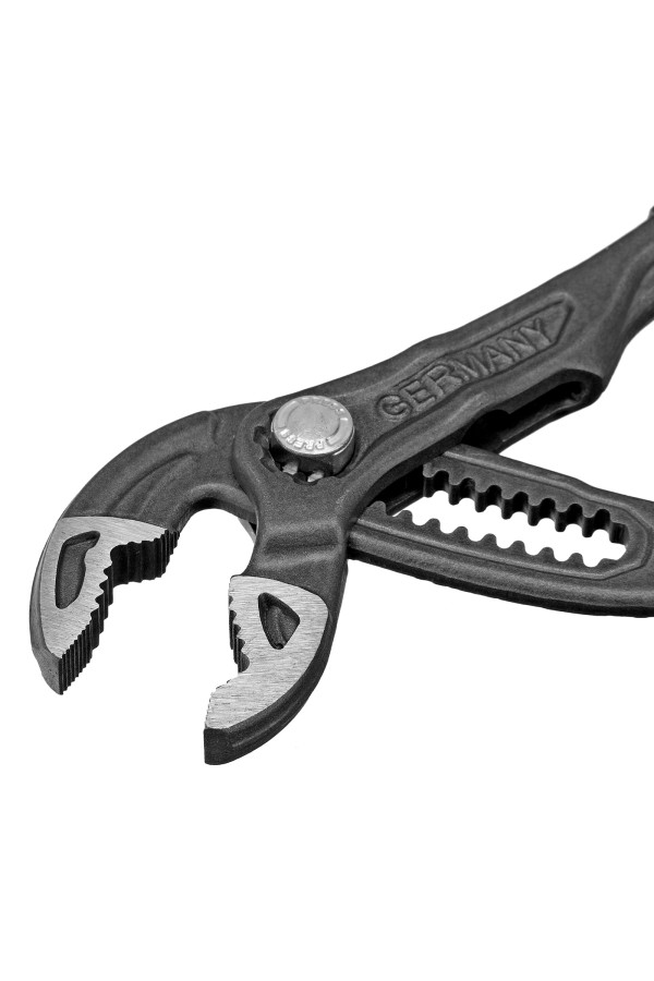 Клещи переставные, кнопочный механизм, обливные рукоятки, 180 мм Denzel