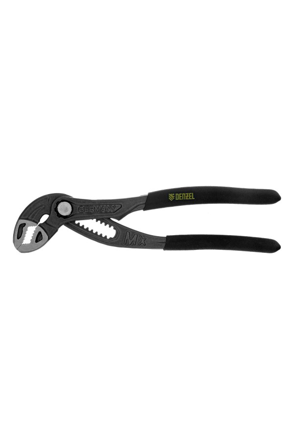 Клещи переставные, кнопочный механизм, обливные рукоятки, 180 мм Denzel
