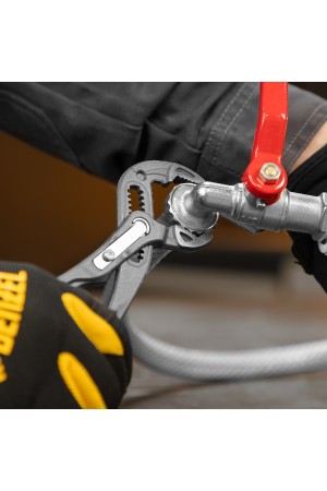 Клещи переставные, кнопочный механизм, обливные рукоятки, 180 мм Denzel