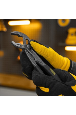 Клещи переставные, кнопочный механизм, обливные рукоятки, 180 мм Denzel