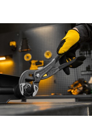 Клещи переставные, кнопочный механизм, обливные рукоятки, 300 мм Denzel