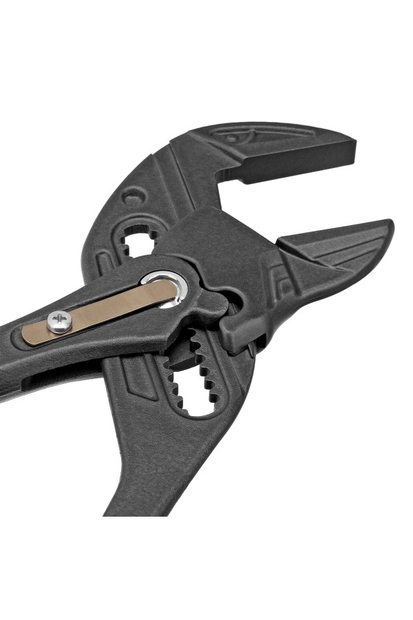 Клещи переставные, кнопочный механизм, обливные рукоятки, сантехнические, 250 мм Denzel