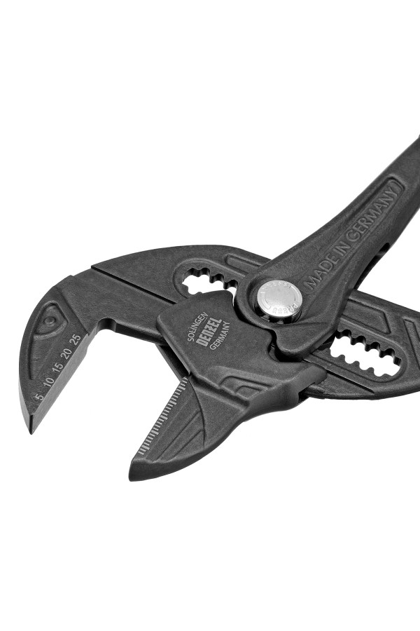 Клещи переставные, кнопочный механизм, обливные рукоятки, сантехнические, 250 мм Denzel