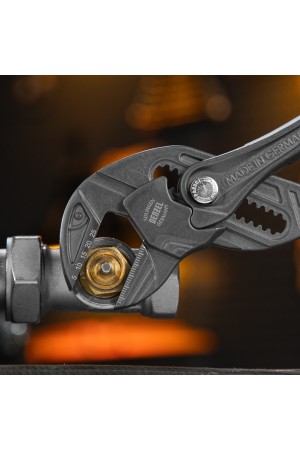 Клещи переставные, кнопочный механизм, обливные рукоятки, сантехнические, 250 мм Denzel