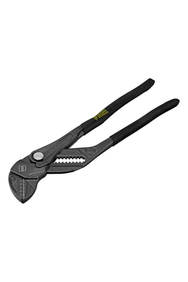 Клещи переставные, кнопочный механизм, обливные рукоятки, сантехнические, 250 мм Denzel
