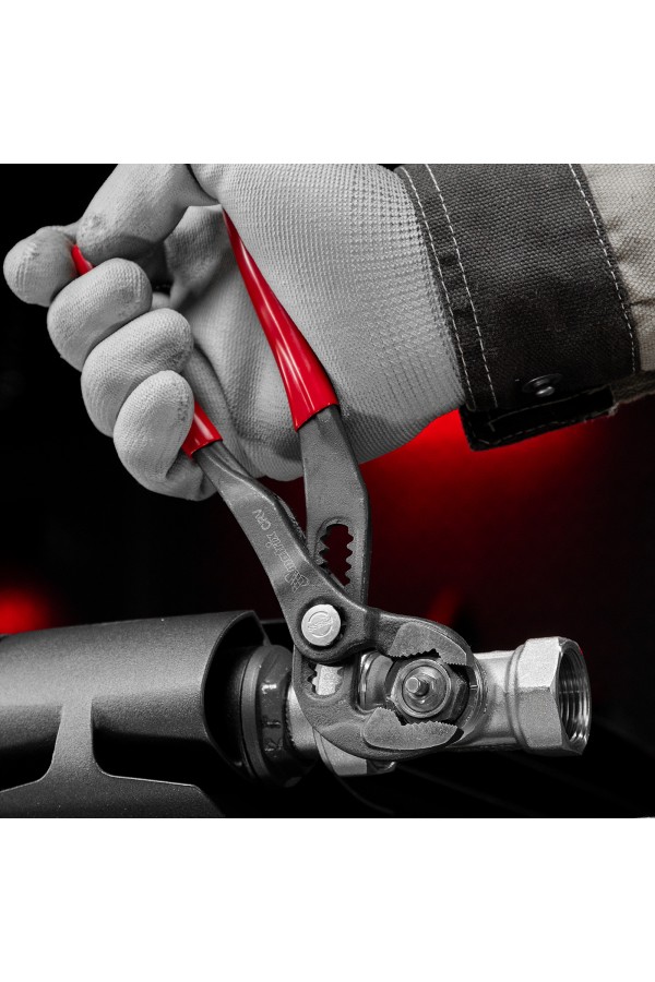 Клещи переставные 180 мм, кнопочный механизм, хром-ванадий, обливные рукоятки Matrix